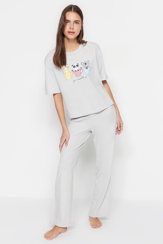 Pijama de tiro alto - Gris claro
