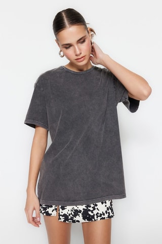 Camiseta oversize - Gris