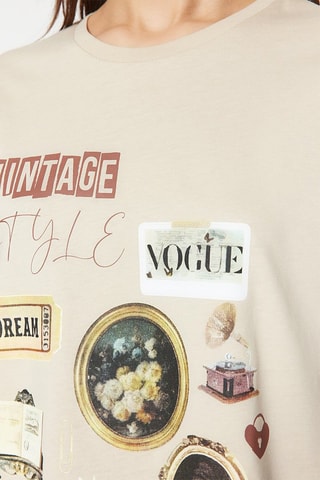 Camiseta oversize - Beige