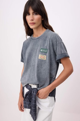 Camiseta oversize - Antracita jaspeado