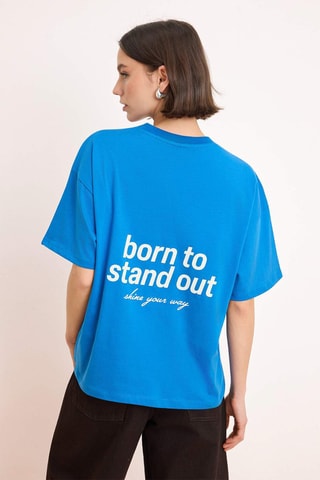 Camiseta oversize - Azul cobalto