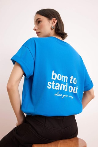 Camiseta oversize - Azul cobalto