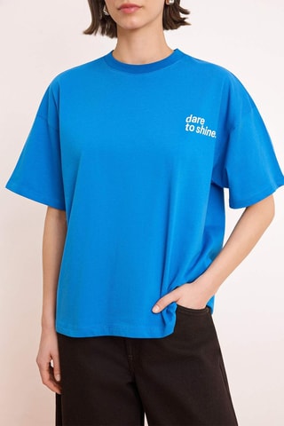 Camiseta oversize - Azul cobalto