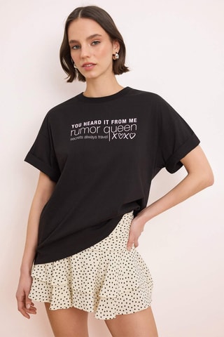 Camiseta oversize - Negro