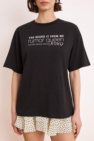 Camiseta oversize - Negro