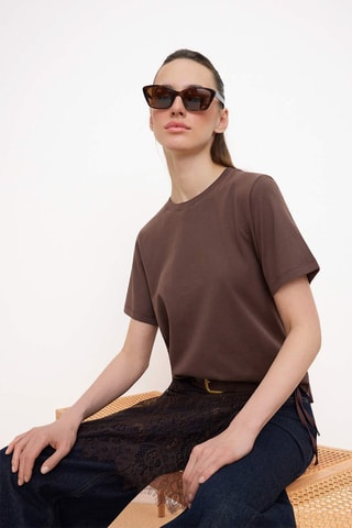 Camiseta regular fit - Marrón oscuro