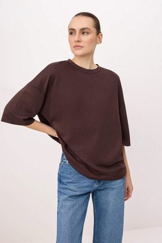 Camiseta oversize - Marrón