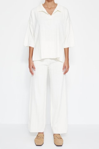 Blusa y pantalón wide leg - Crudo