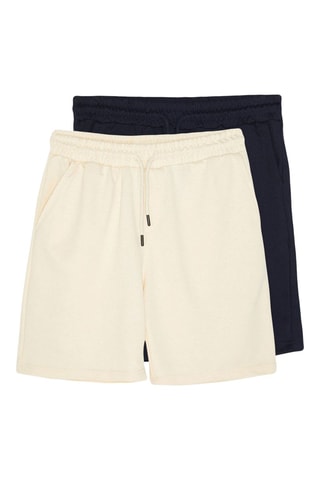 2 bermudas - Azul marino y beige