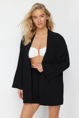 Kimono y short de tiro alto - Negro