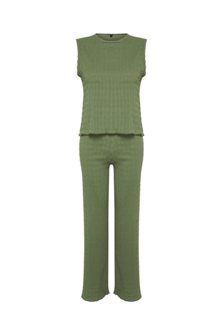 Blusa y pantalón de tiro alto - Caqui