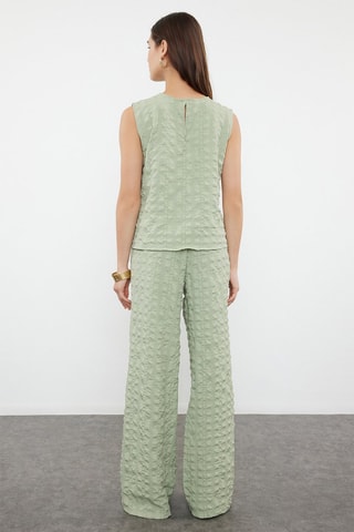 Blusa y pantalón de tiro alto - Verde claro