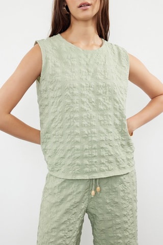 Blusa y pantalón de tiro alto - Verde claro