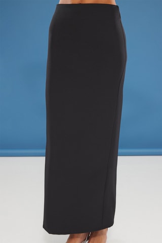 Top bustier et jupe longue taille haute - Noir