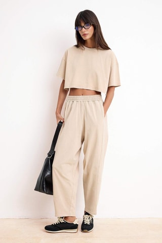 Crop top et pantalon - Beige