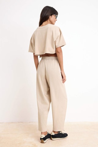 Crop top et pantalon - Beige