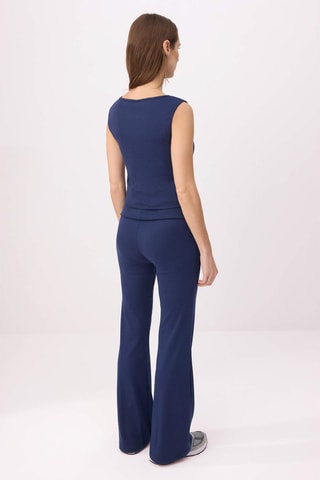 Top y pantalón de tiro alto - Azul marino