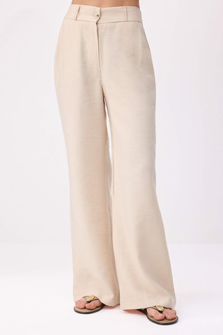 Top y pantalón de tiro alto - Beige