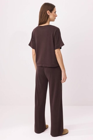 Camiseta y pantalón wide leg - Topo