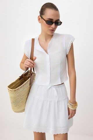 Top y minifalda - Blanco