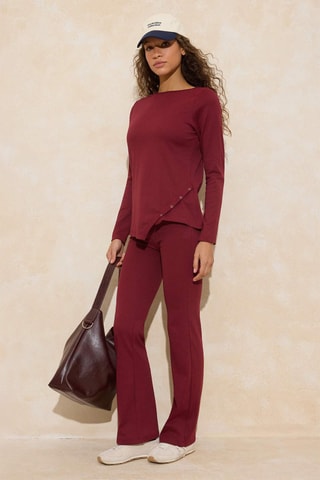 Top y pantalón flare - Burdeos