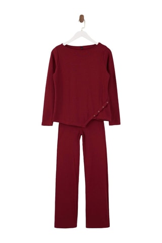 Top y pantalón flare - Burdeos