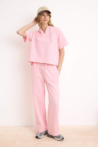 Camiseta con capucha y pantalón - Rosa