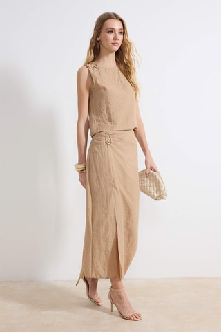 Top y falda recta - Beige