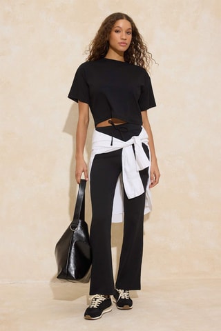 Camiseta y pantalón recto - Negro