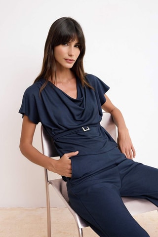 Top y pantalón de tiro alto - Azul marino