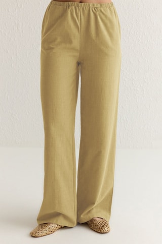 Chaleco y pantalón wide leg de tiro alto - Amarillo