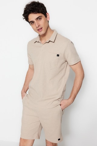 Polo y short - Beige