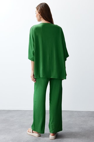 Kimono et pantalon taille haute - Vert