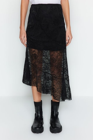 Falda midi - Negro