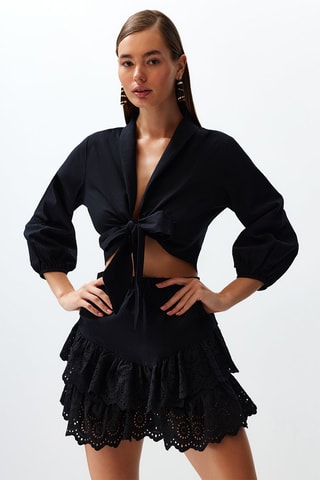 Falda avolantada - Negro