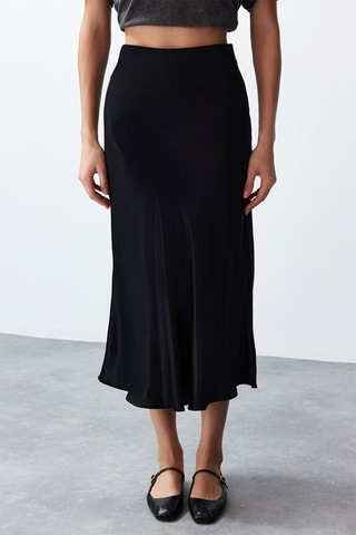 Falda midi - Negro