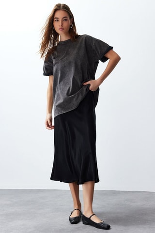 Falda midi - Negro