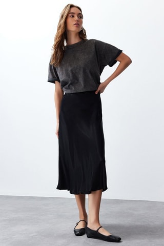 Falda midi - Negro