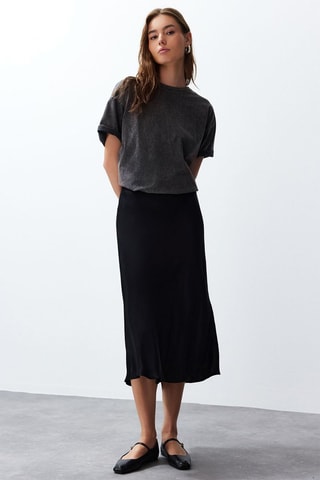 Falda midi - Negro