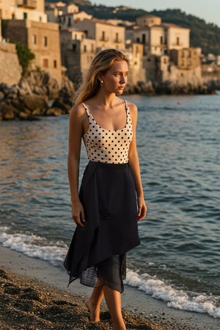 Falda midi - Negro
