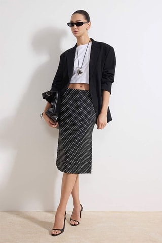 Falda midi - Negro y blanco