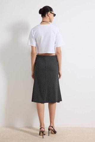 Falda midi - Negro y blanco