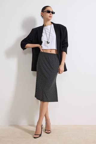Falda midi - Negro y blanco