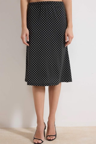 Falda midi - Negro y blanco