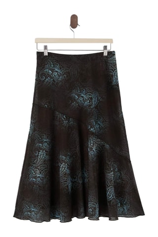 Falda midi - Negro y turquesa