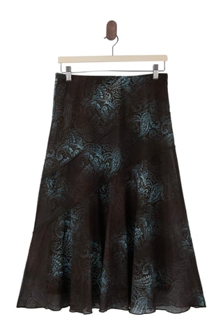 Falda midi - Negro y turquesa