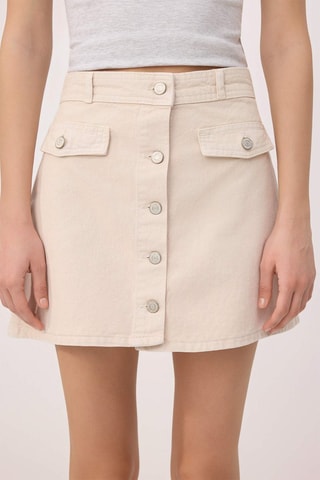 Minifalda vaquera - Beige