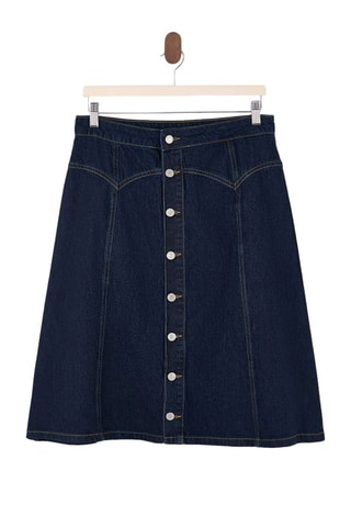 Falda midi vaquera - Azul