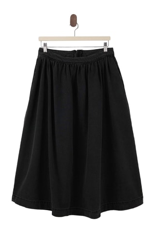 Falda midi vaquera - Antracita