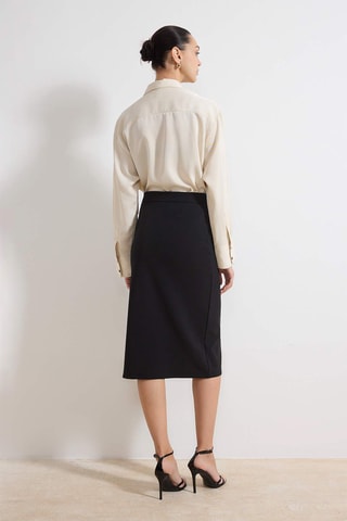 Falda midi - Negro